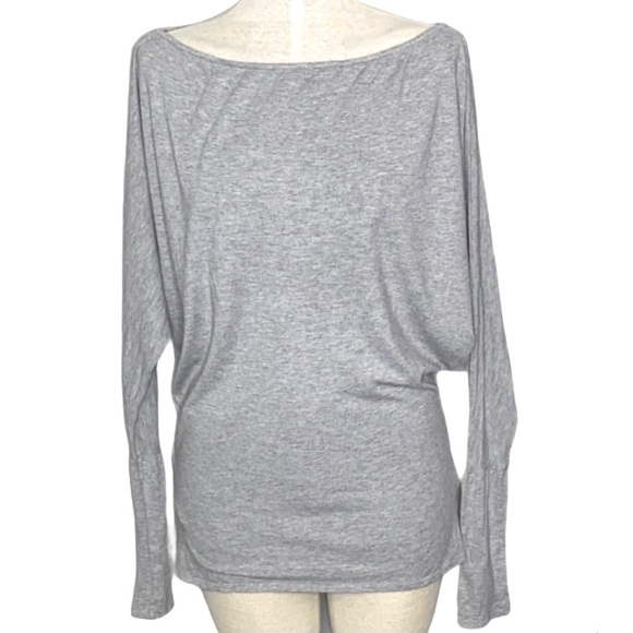 NWOT FREE PEOPLE Gray Boatneck Dolman Long Sleeve Tunic Mini Dress Size Small - Picture 9 of 11